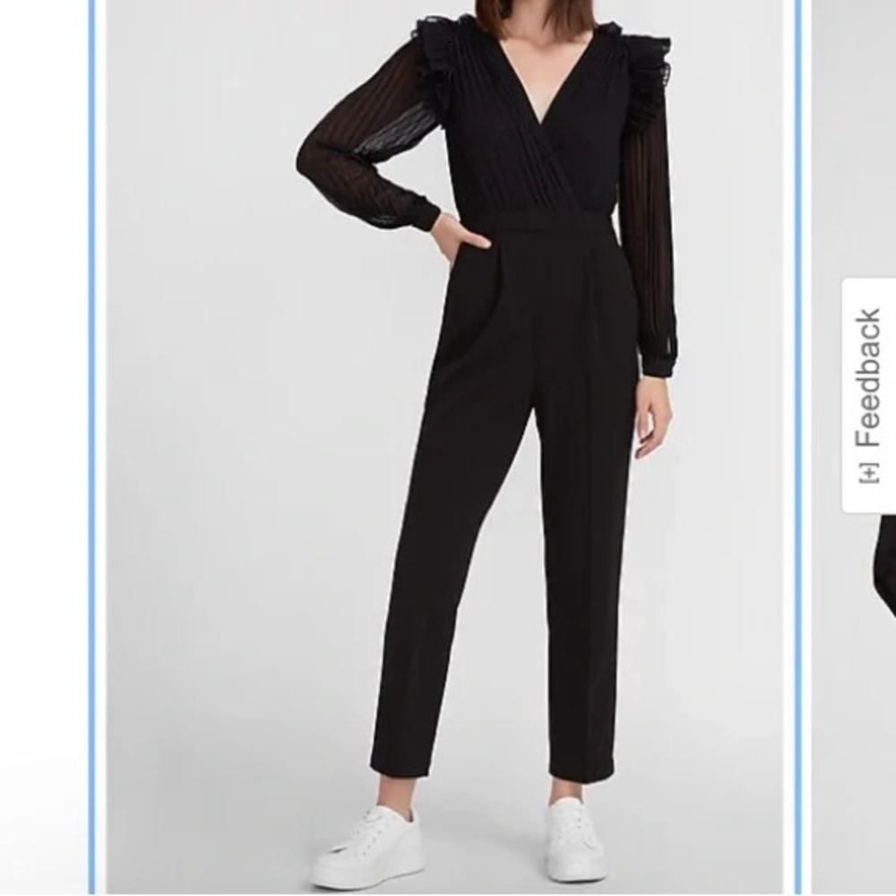 Express Black Ruffled Jumpsuit size 2